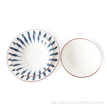 Modernes Design beliebter Pad -Druckkeramikgeschirrset Set